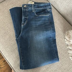 L’Agence cropped flare jeans, Kendra style, size 26. Raw hem.
